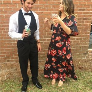 Black floral maxi dress